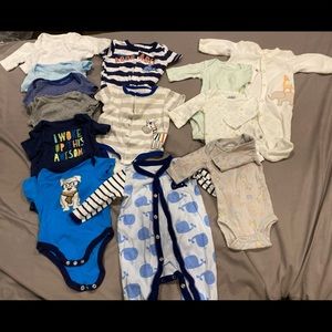 Baby boy newborn/ 0-3 month lot bundle; 15 pieces